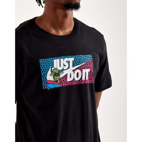 Nike T Shirt Adult Black Surfing Turtle Graphic The Nike Tee DQ1087-010 SiZE 2XL - Picture 5 of 11